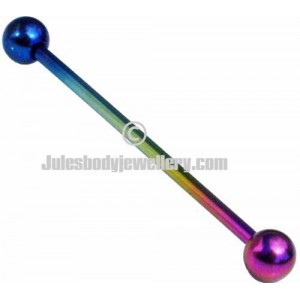 Industrial Piercing Bar - Rainbow Titanium